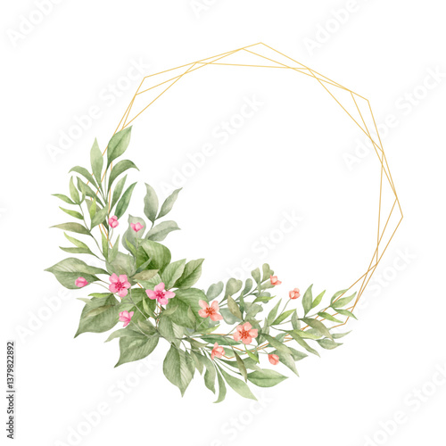 Hand-painted watercolor floral frame