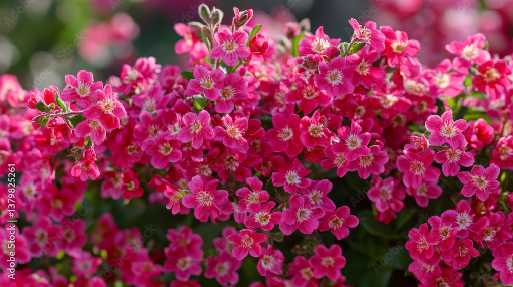 pink flowers blooming in lush garden setting pink flowers blooming in lush garden setting