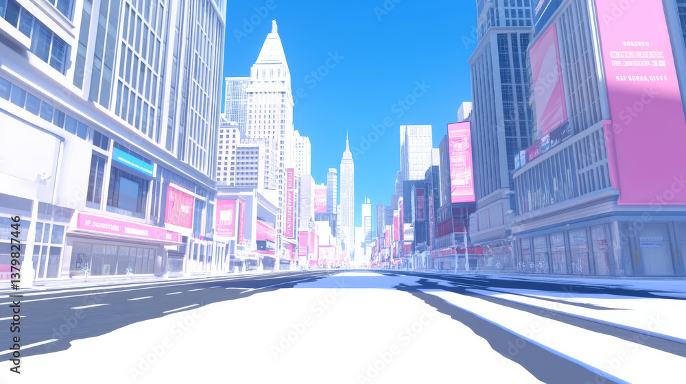 Fototapeta premium cityscape with tall buildings and clear skies
