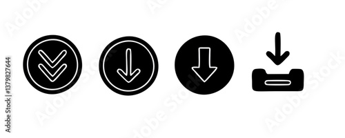 Download flat vector icon. install symbol. Download icon. Upload button. Load symbol. Modern, simple flat vector illustration
