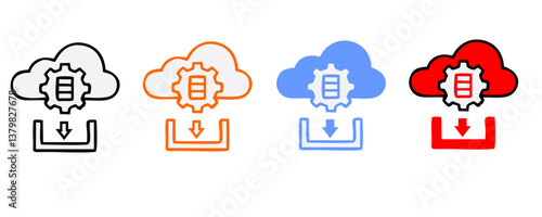 Download flat vector icon. install symbol. Download icon. Upload button. Load symbol. Modern, simple flat vector illustration