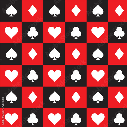 Playing card suits signs seamless pattern background for Business presentation