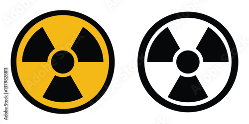 radiation alert icon. radioactive nuclear icon. radiation hazard sign. radioactive material warning. danger sign. radiation icon for app, ui, banner, logo, website. vector illustration transparent bg