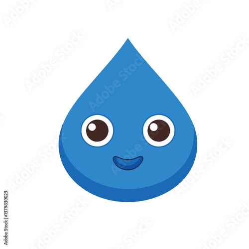 Cute funny drop with eyes, simple style, doodle