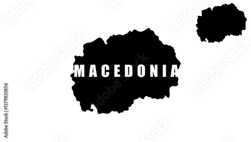 macedonia map, black isolated silhouette