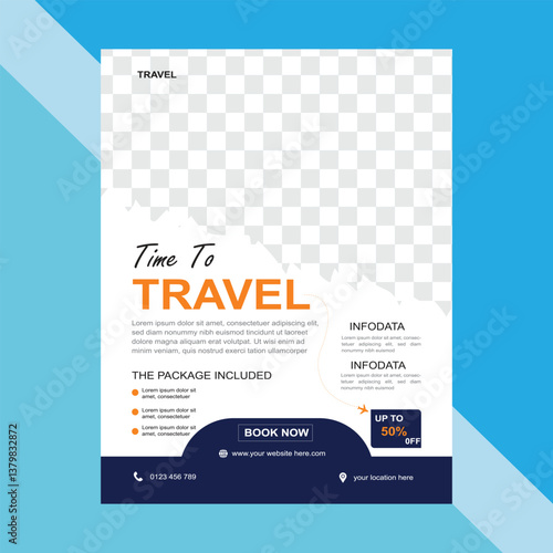 Modern professional travel agency flyer design template