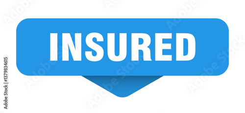 insured sticker. insured sign on transparent background