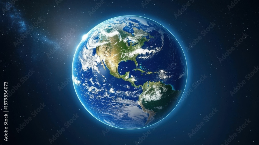 Americas space perspective. Concept map. 3D rendering of the Earth. Americas space perspective. Concept map. 3D rendering of the Earth.