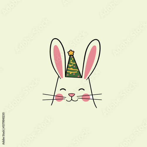 Festive Bunny with Party Hat