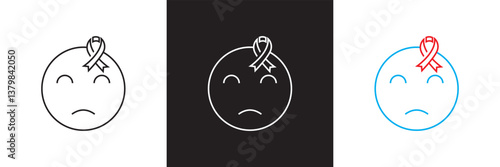Mental Health icon. Awareness, mental, intellect etc.  Design for websites, mobile interfaces, presentations, and visual branding. Vector illustration. isolated on white and black background. EPS 10 