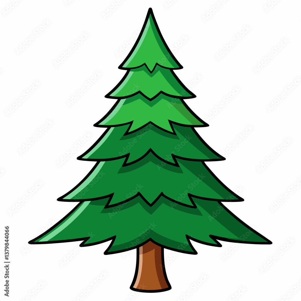 create Spruce tree vector image of white background create Spruce tree vector image of white background
