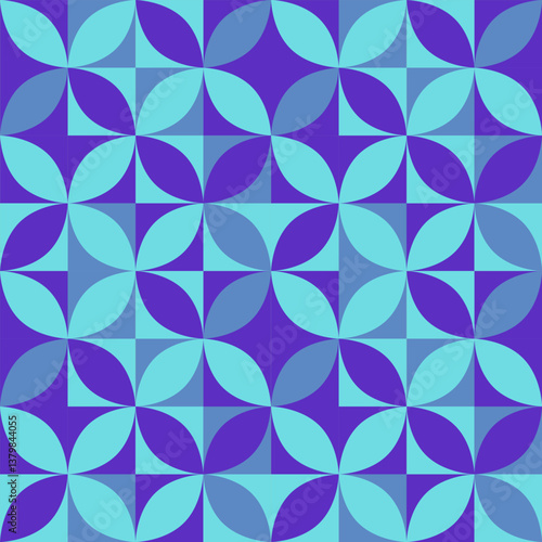 Abstract Geometric Pattern - Purple and Teal Tile Design