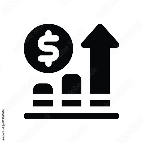 inflation glyph icon. Strong and solid vector icon for websites, mobile interfaces, presentations, and visual branding. High quality and easy to edit.