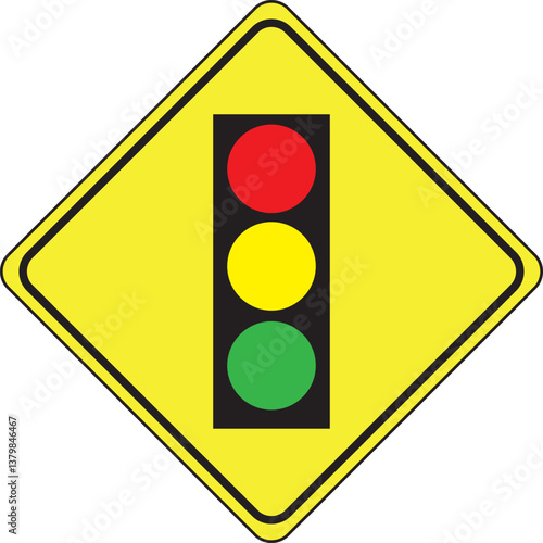 Traffic light sign isolated on a white background.