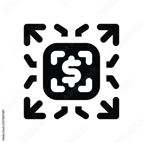 decentralized glyph icon. Strong and solid vector icon for websites, mobile interfaces, presentations, and visual branding. High quality and easy to edit.