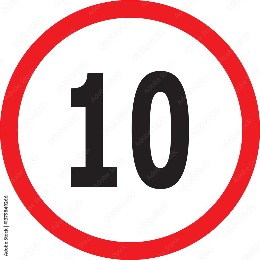 Speed limit road sign isolated on a white background. Speed limit road sign isolated on a white background.
