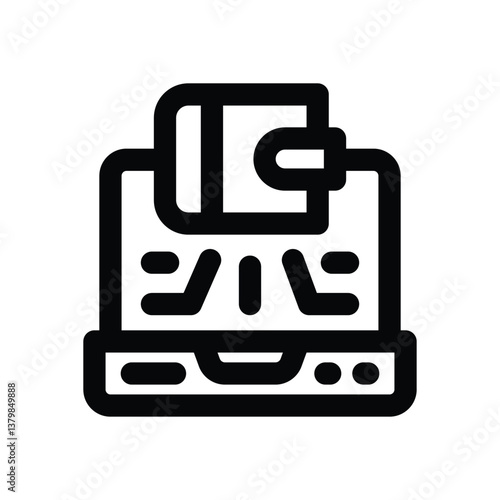 ewallet line icon. Clean and minimalist vector icon for websites, mobile apps, presentations, and logos. Fully scalable and customizable for any project.