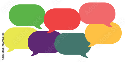 Colorful chat or speech bubble collection