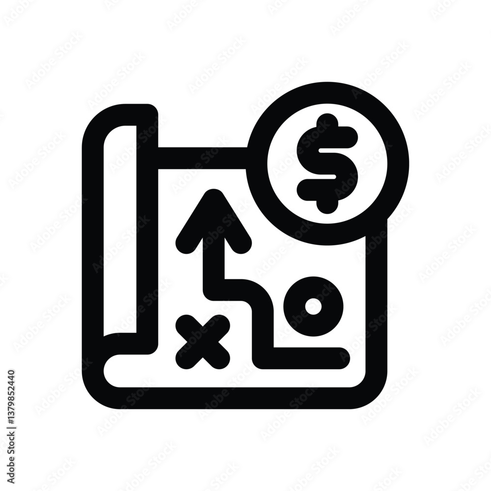 financial strategy line icon. Clean and minimalist vector icon for websites, mobile apps, presentations, and logos. Fully scalable and customizable for any project. financial strategy line icon. Clean and minimalist vector icon for websites, mobile apps, presentations, and logos. Fully scalable and customizable for any project.