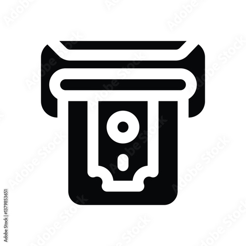 atm glyph icon. Strong and solid vector icon for websites, mobile interfaces, presentations, and visual branding. High quality and easy to edit.