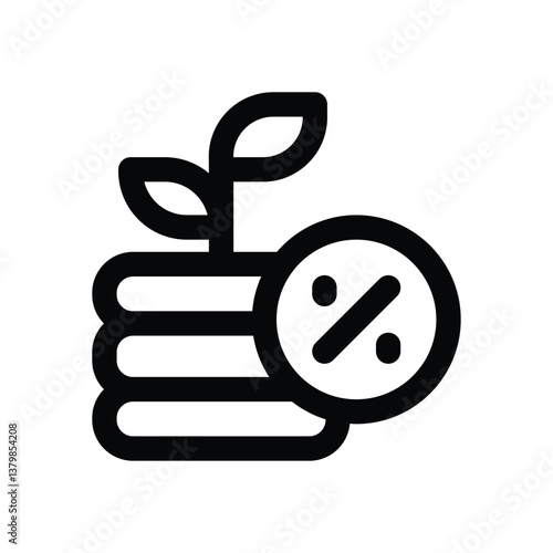 compound interest line icon. Clean and minimalist vector icon for websites, mobile apps, presentations, and logos. Fully scalable and customizable for any project.