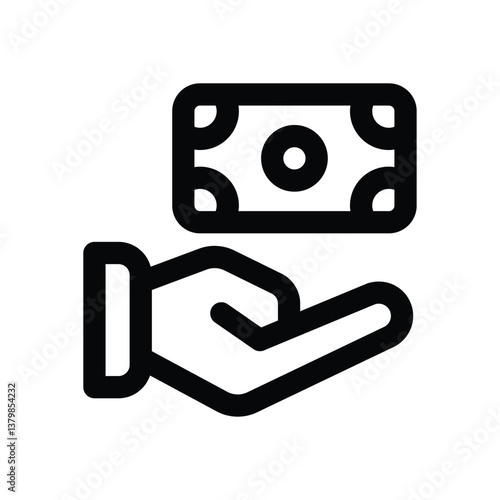get money line icon. Clean and minimalist vector icon for websites, mobile apps, presentations, and logos. Fully scalable and customizable for any project.