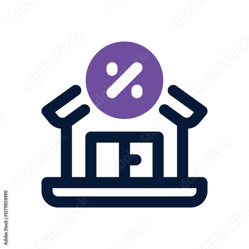 home loan dual tone icon. Sleek and modern vector icon for websites, mobile apps, marketing materials, and corporate design. Fully scalable and ready to use.
