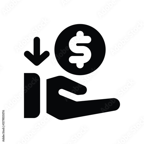 passive income glyph icon. Strong and solid vector icon for websites, mobile interfaces, presentations, and visual branding. High quality and easy to edit.