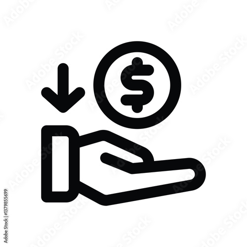 passive income line icon. Clean and minimalist vector icon for websites, mobile apps, presentations, and logos. Fully scalable and customizable for any project.