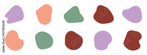 abstract organic blob shapes set. Wavy elements bubbles and drops in trendy y2k style. Random blob shapes. Organic blobs set. Rounded abstract organic shapes collection in eps 10.