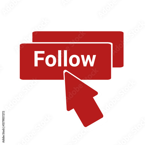 A creative design icon of follow red free png
