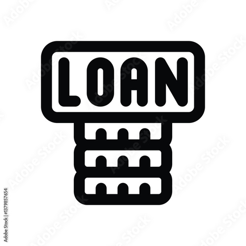 loan line icon. Clean and minimalist vector icon for websites, mobile apps, presentations, and logos. Fully scalable and customizable for any project.