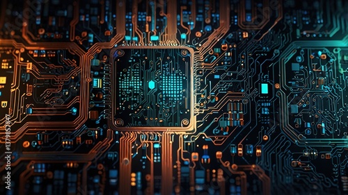 Futuristic server background circuit board futuristic server