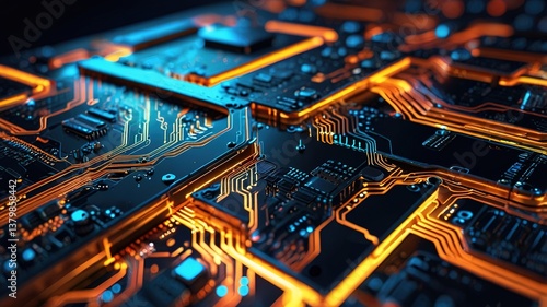 Futuristic server background circuit board futuristic server