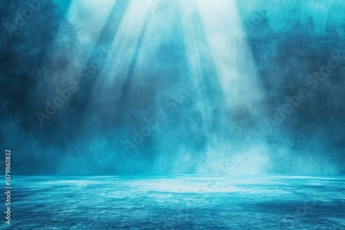 Wallpaper Mural Blue background with light, blurred shadow on floor for winter product presentation,Panoramic Studio background abstract light reflections,Light Blue sky gradient podium for Summer vacation branding Torontodigital.ca