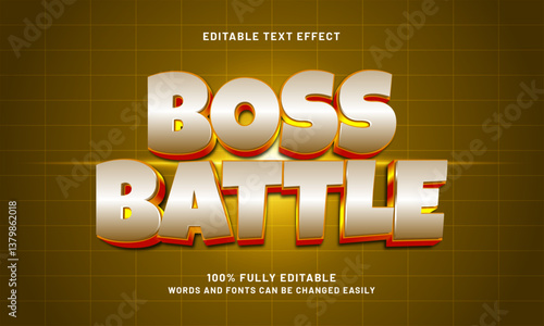 boss battle editable text effect with a game and play text style