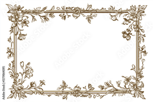 Vintage Floral Frame with Elegant Ornamental Design