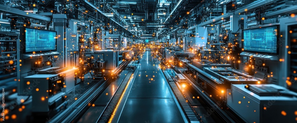 Futuristic automated factory Futuristic automated factory