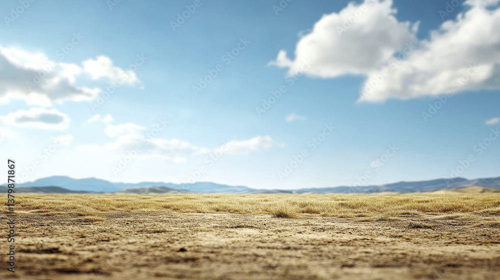 serene landscape featuring golden grass under bright blue sky with fluffy clouds, evoking sense of tranquility and openness serene landscape featuring golden grass under bright blue sky with fluffy clouds, evoking sense of tranquility and openness