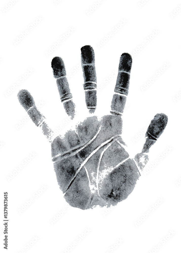 Fototapeta premium A set of human footprints, shoe prints and palm prints. Collection of vector prints of feet, hands, shoes on transparent background png.