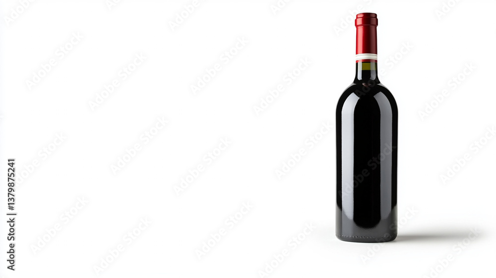 A bottle of wine on a white background. Mockup of a bottle of wine on a white background. Wine advertising. Business card of a wine boutique or distillery. Craft wine, High-end wine. A bottle of wine on a white background. Mockup of a bottle of wine on a white background. Wine advertising. Business card of a wine boutique or distillery. Craft wine, High-end wine.