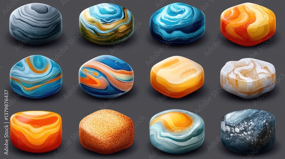 Obraz premium Colorful gemstone collection