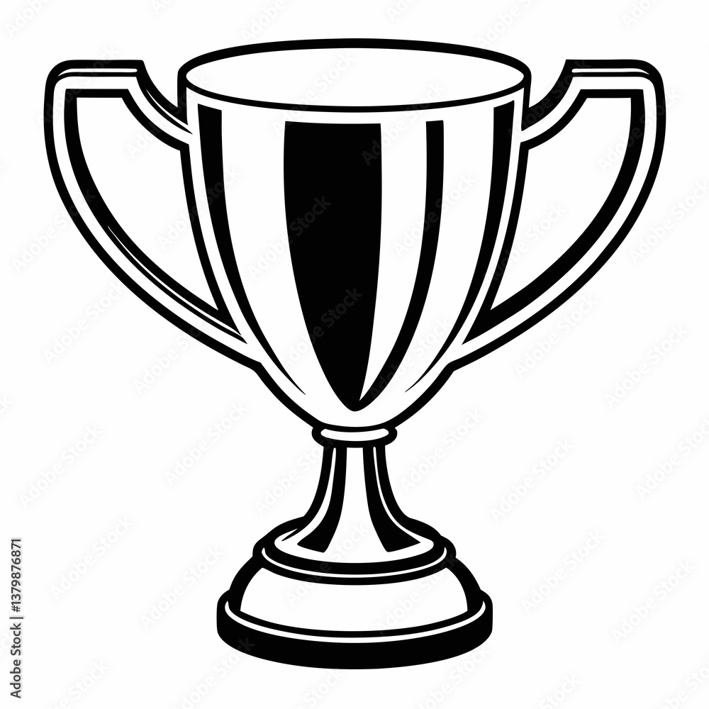 Golden trophy cup isolated on white background representing victory and achievement Golden trophy cup isolated on white background representing victory and achievement