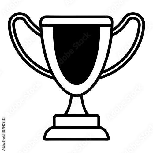 Golden trophy cup isolated on white background representing victory and achievement
