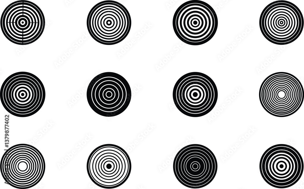Concentric Circles Variations in Patterns, Widths, and Shades Concentric Circles Variations in Patterns, Widths, and Shades