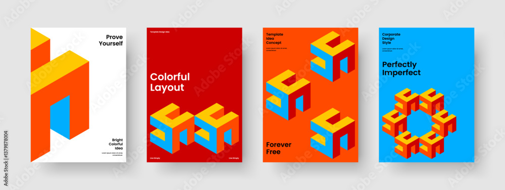 Fototapeta premium Geometric Banner Layout. Creative Report Template. Modern Brochure Design. Book Cover. Flyer. Business Presentation. Background. Poster. Advertising. Handbill. Portfolio. Pamphlet. Brand Identity