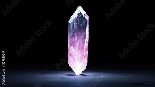 Legendary crystal sword carved from voidstone and refracted light, glowing where darkness falls