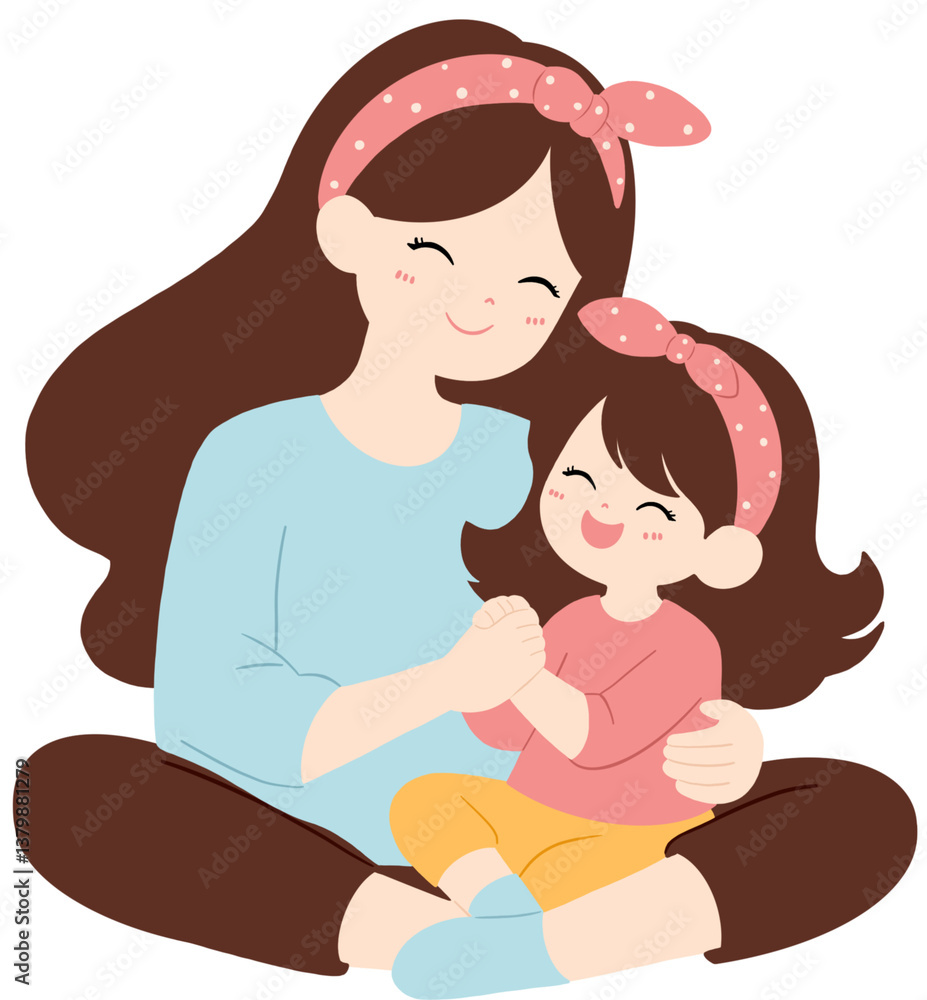 Mother’s Day Set Cute Mother and Child Clipart 