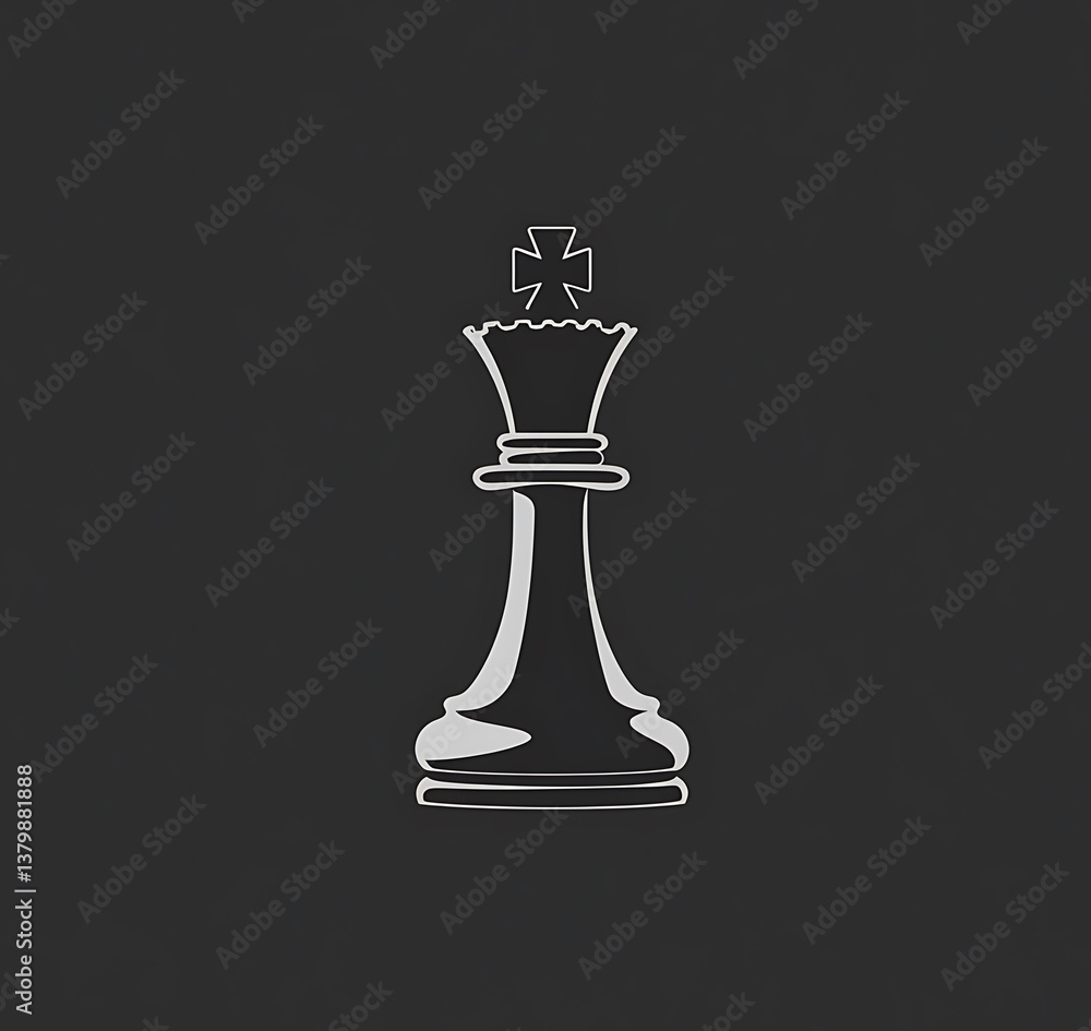 Minimalist logo of chess king piece, elegantly designed with clean lines and modern aesthetic. This representation captures essence of strategy and competition in simple form Minimalist logo of chess king piece, elegantly designed with clean lines and modern aesthetic. This representation captures essence of strategy and competition in simple form