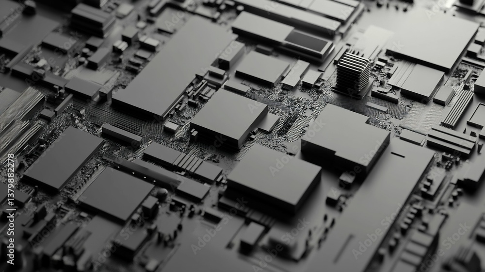 Monochrome Motherboard Techs Abstract Landscape Monochrome Motherboard Techs Abstract Landscape